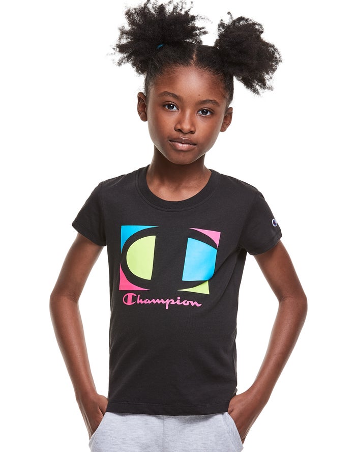 Camiseta Champion Niña - Toddler Classic Graphic Colorblock Logo ( Negras ) 2569130-RL